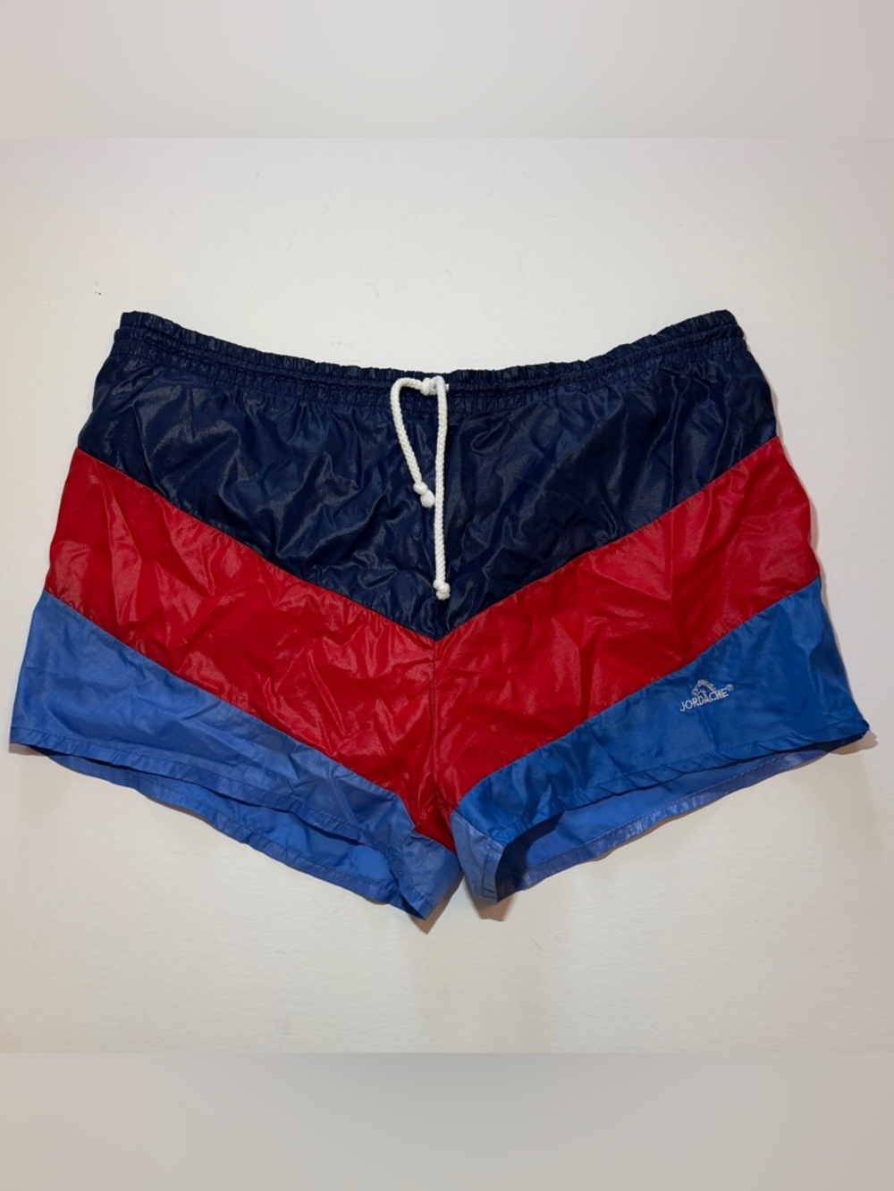 Vintage 70s 80s Jordache Wet Look Swim Trunks Board Surf Shorts XL
